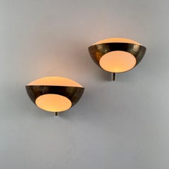 Coppia di applique in ottone modello "1963" di Max Ingrand per Fontana Arte, anni '60