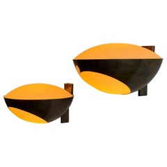Pair of Model "1963" Brass Wall Lights by Max Ingrand for Fontana Arte, 1960s