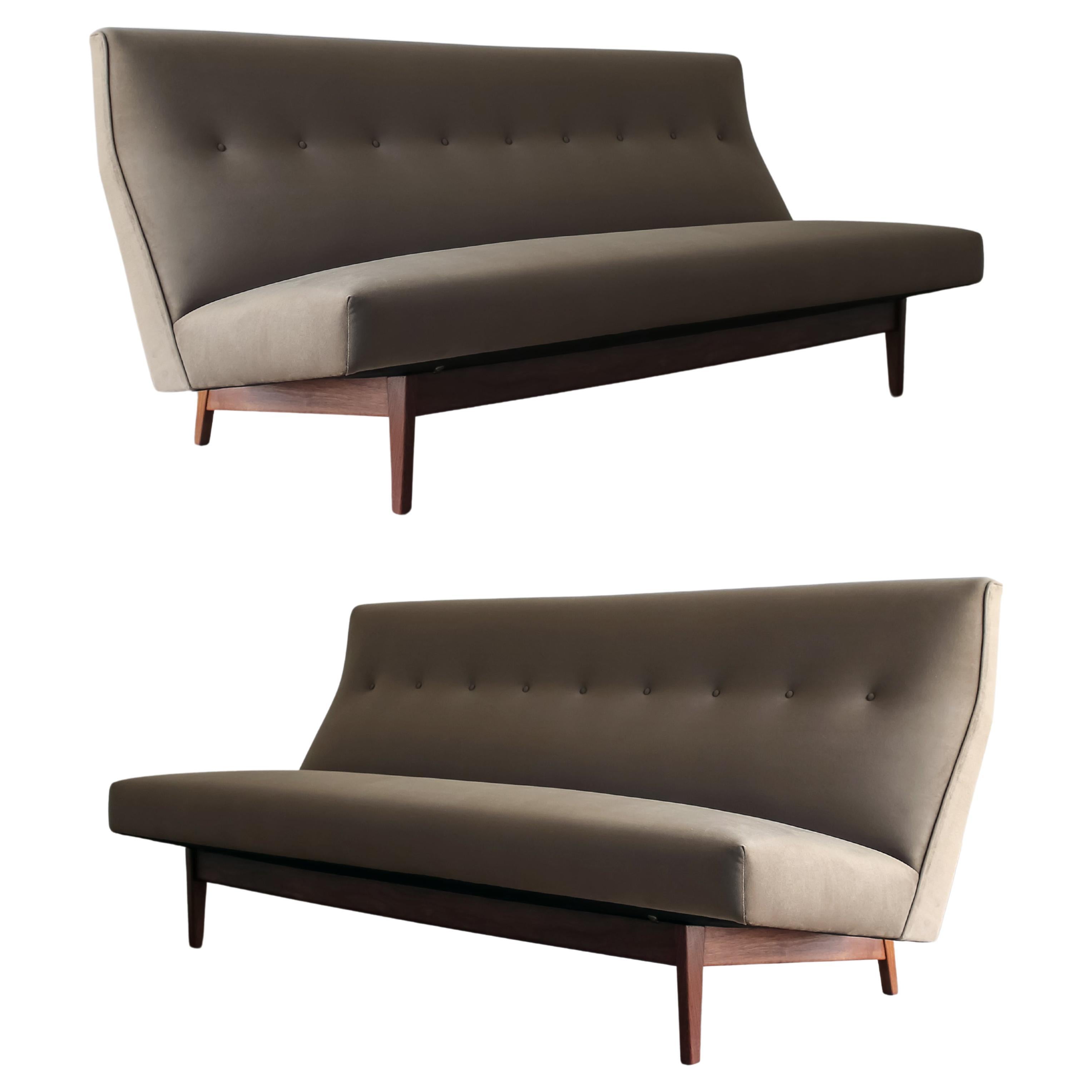 Pair of Model 250 Armless Slipper Sofas by Jens Risom