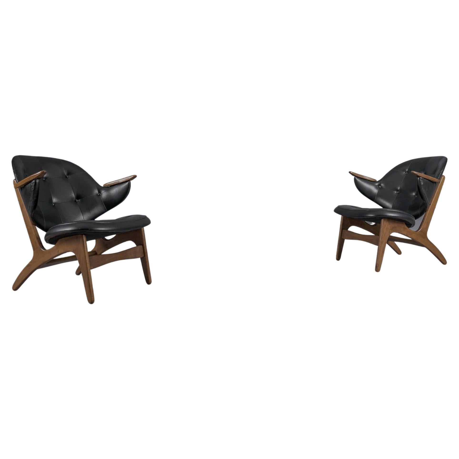 Pair of Model 33 Easy Chairs by Carl Edward Matthes, 1950s For Sale