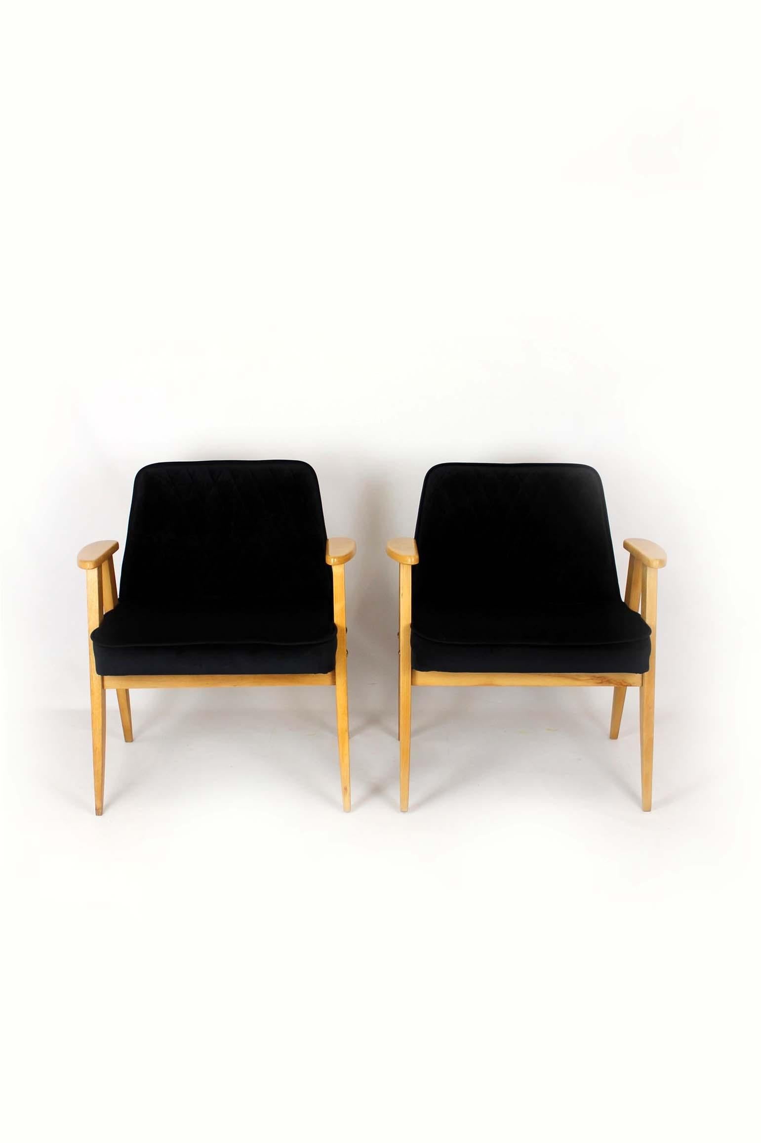 Pair of Model 366 Armchairs by Józef Chierowski, Restored, Poland, 1960s For Sale 2