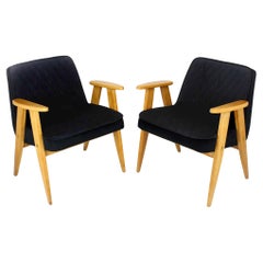Pair of Model 366 Armchairs by Józef Chierowski, Restored, Poland, 1960s