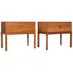 Pair of Model 384 Oak Nightstands by Kai Kristiansen for Aksel Kjersgaard