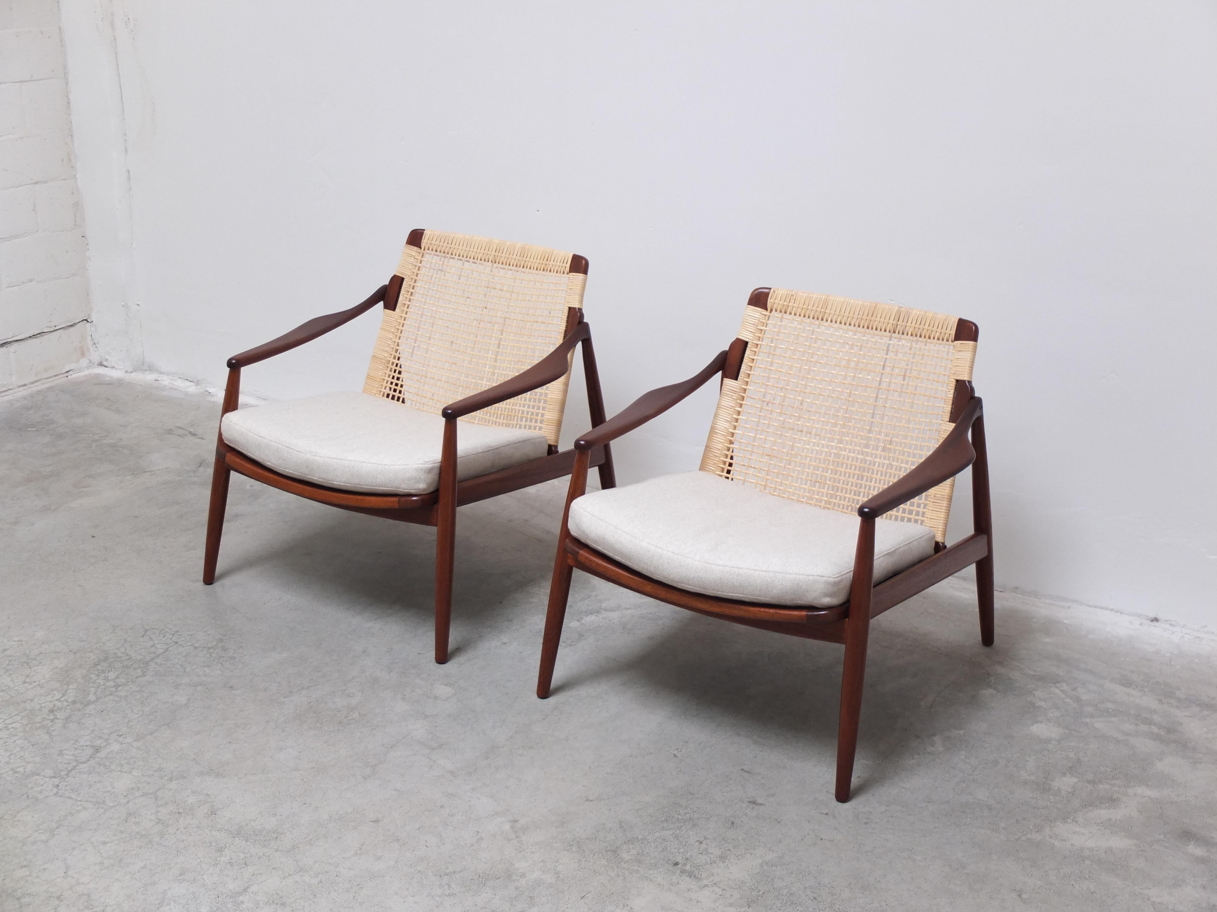 Pair of 'Model 400' Easy Chairs by Hartmut Lohmeyer for Wilkhahn, 1956 In Good Condition For Sale In Antwerpen, VAN