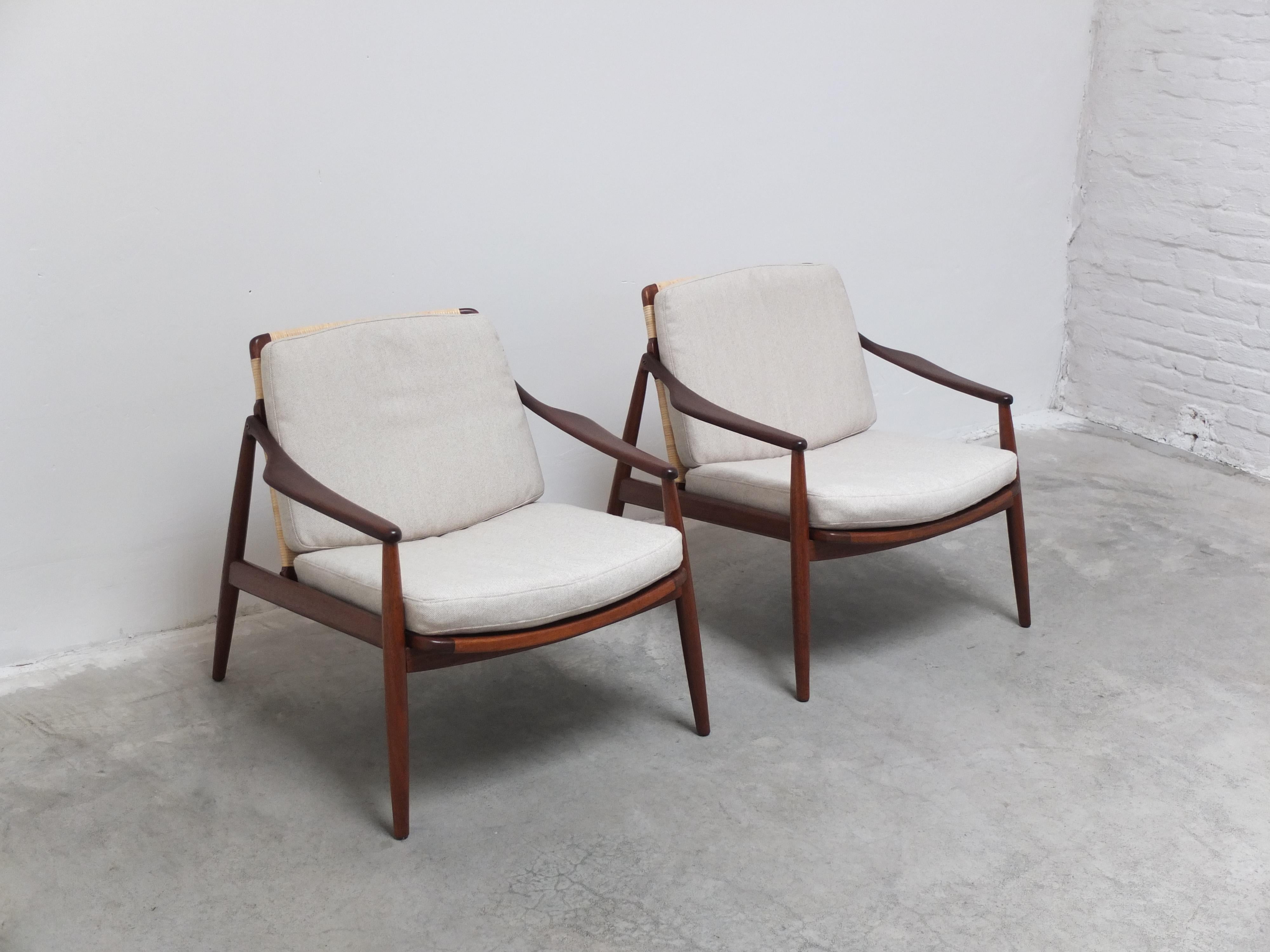 20th Century Pair of 'Model 400' Easy Chairs by Hartmut Lohmeyer for Wilkhahn, 1956 For Sale