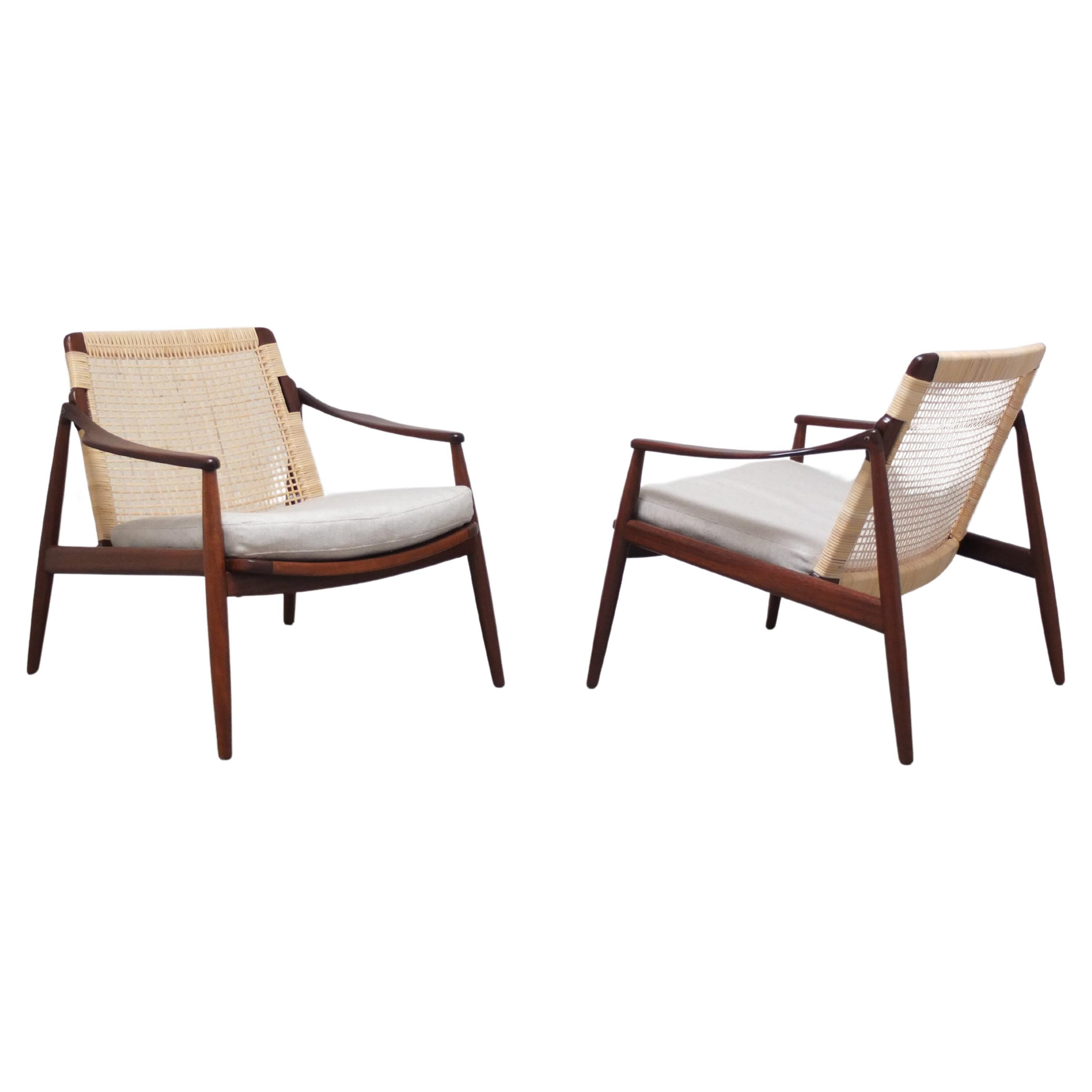 Pair of 'Model 400' Easy Chairs by Hartmut Lohmeyer for Wilkhahn, 1956 For Sale