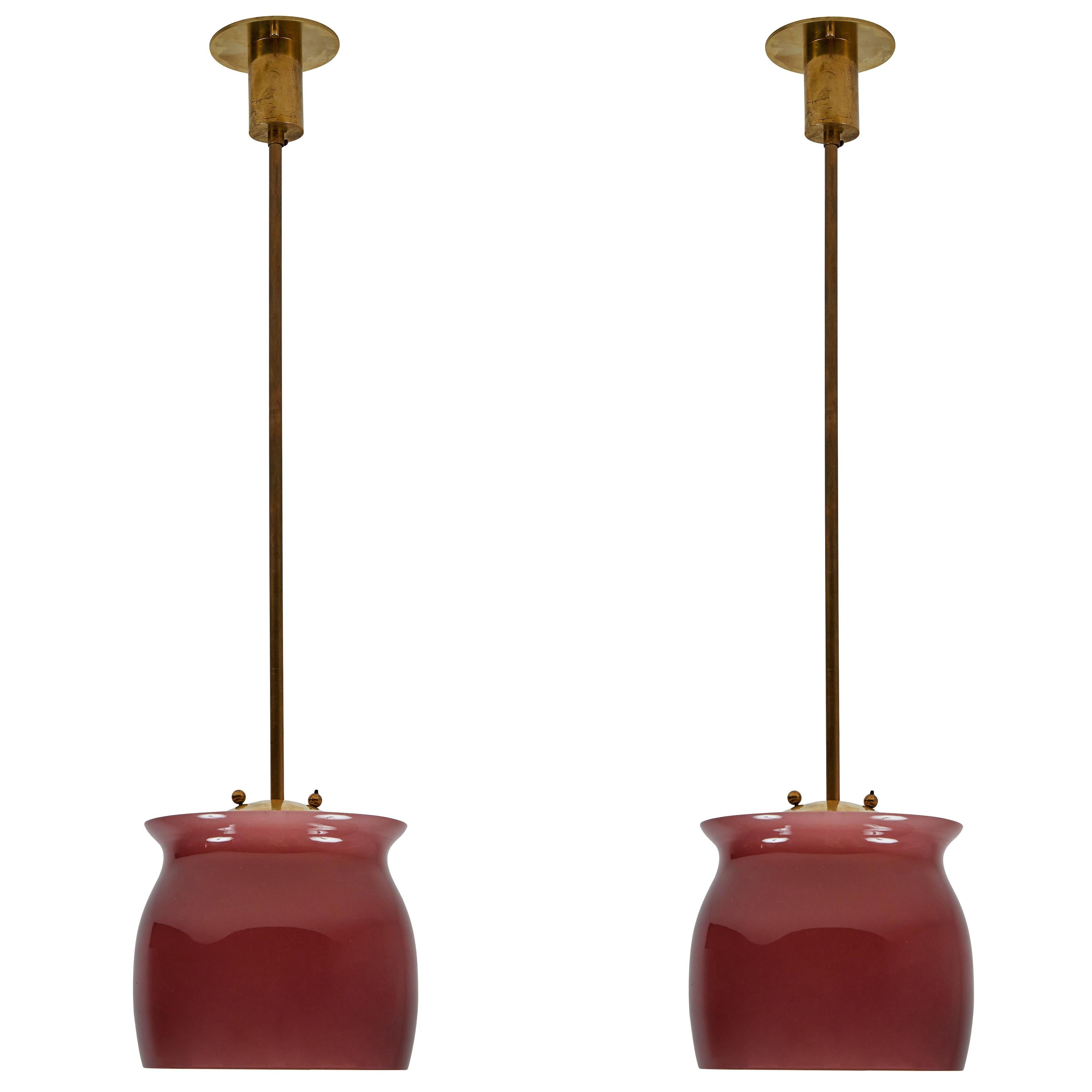 Pair of Model 4023 Pendants by Franco Albini for Venini