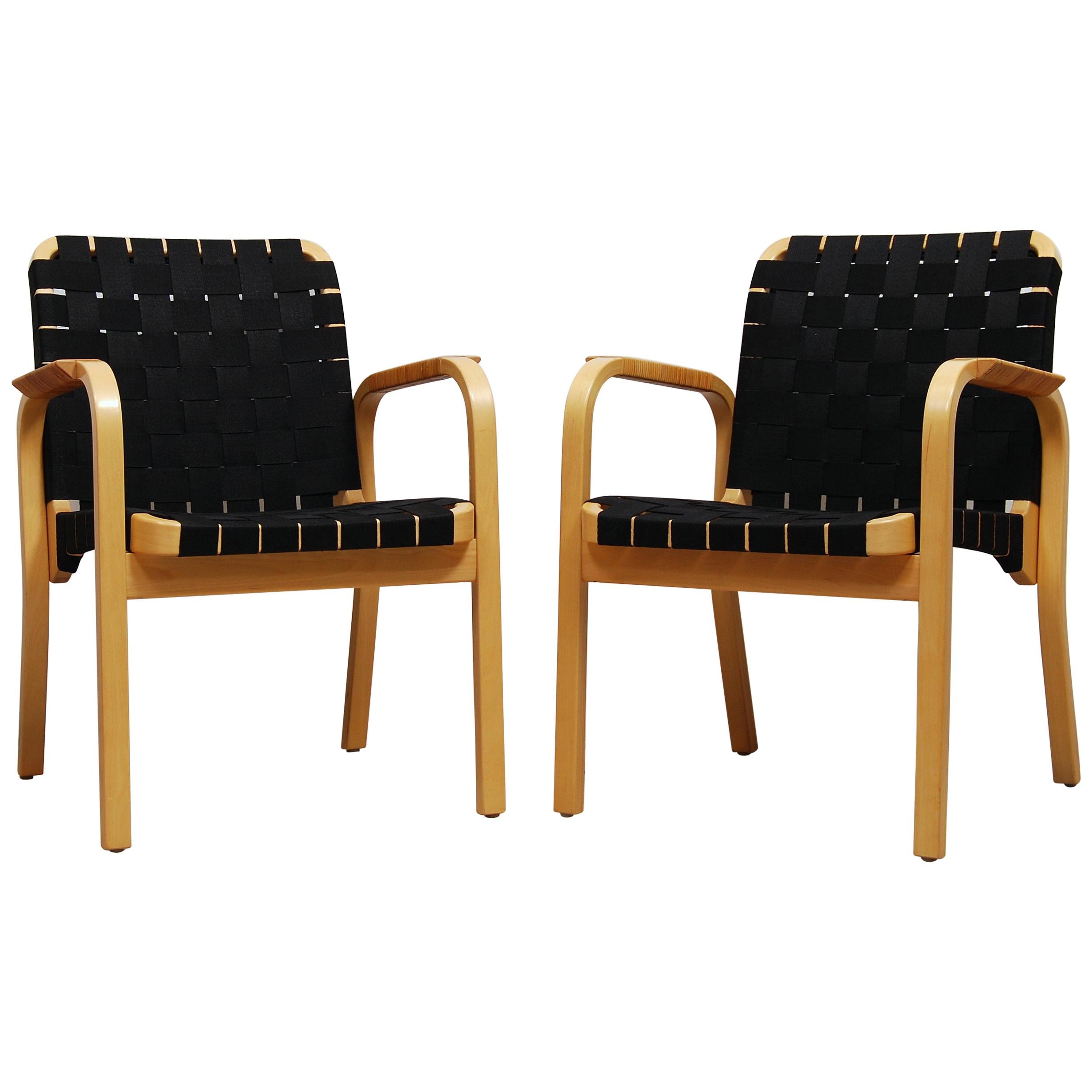 Pair of Model 45 Armchairs by Alvar Aalto for Artek