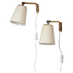 Coppia di lampade da parete modello 50-082, Lisa Johansson-Pape, Orno Oy, anni '50