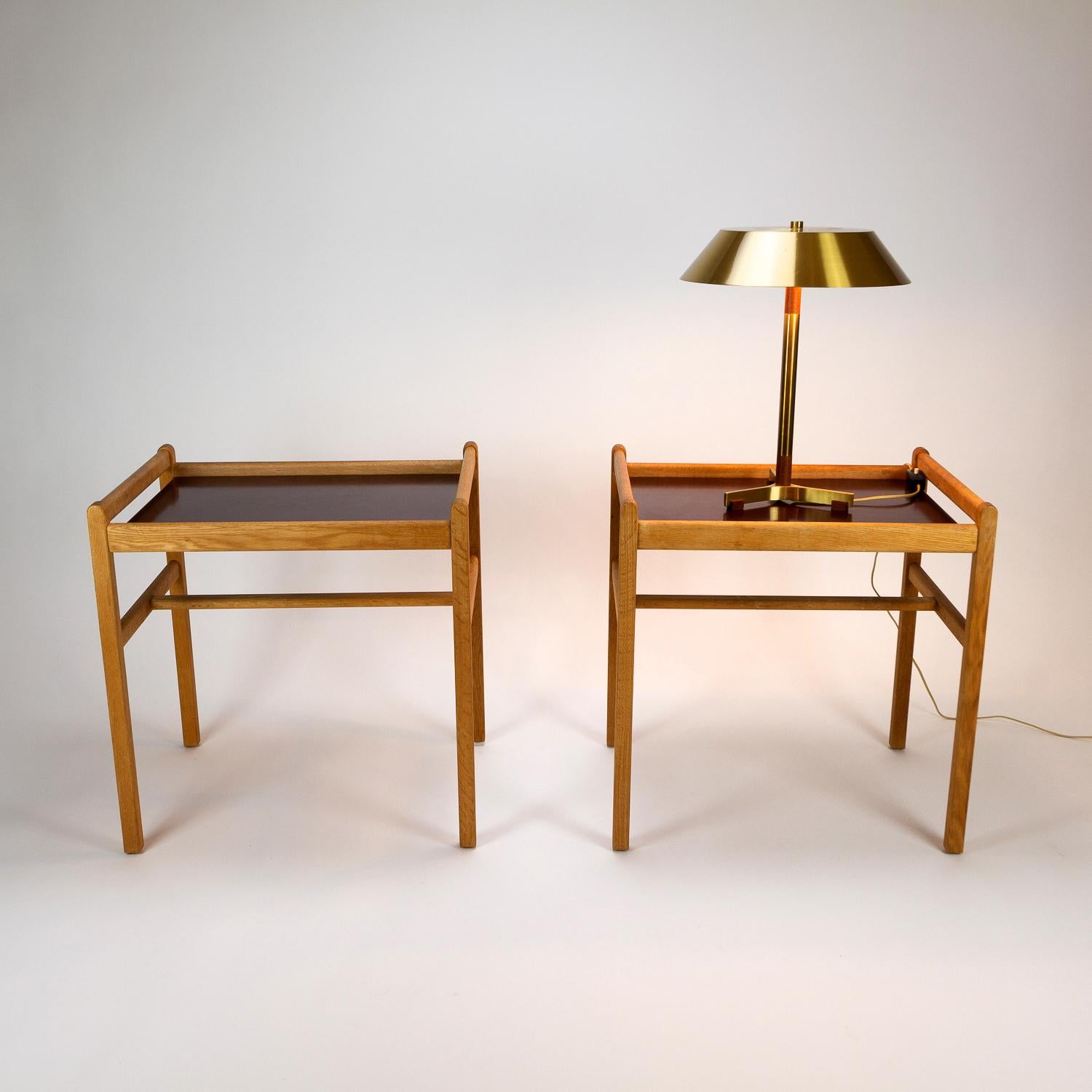 Mid-Century Modern Pair of Model 5372 Oak Side Tables by Børge Mogensen, Denmark, 1950s For Sale