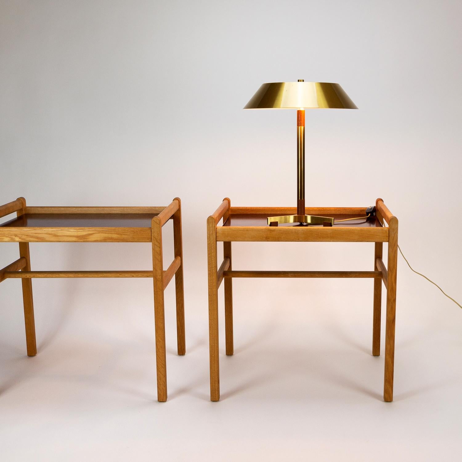Mid-20th Century Pair of Model 5372 Oak Side Tables by Børge Mogensen, Denmark, 1950s For Sale