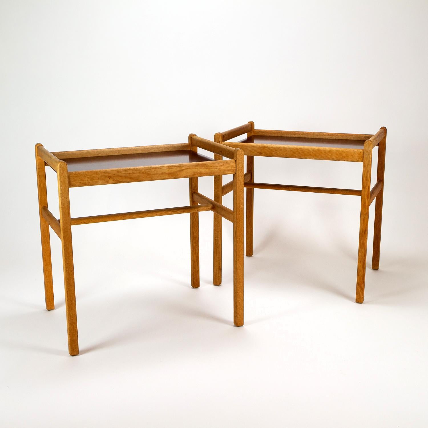 Pair of Model 5372 Oak Side Tables by Børge Mogensen, Denmark, 1950s For Sale 1