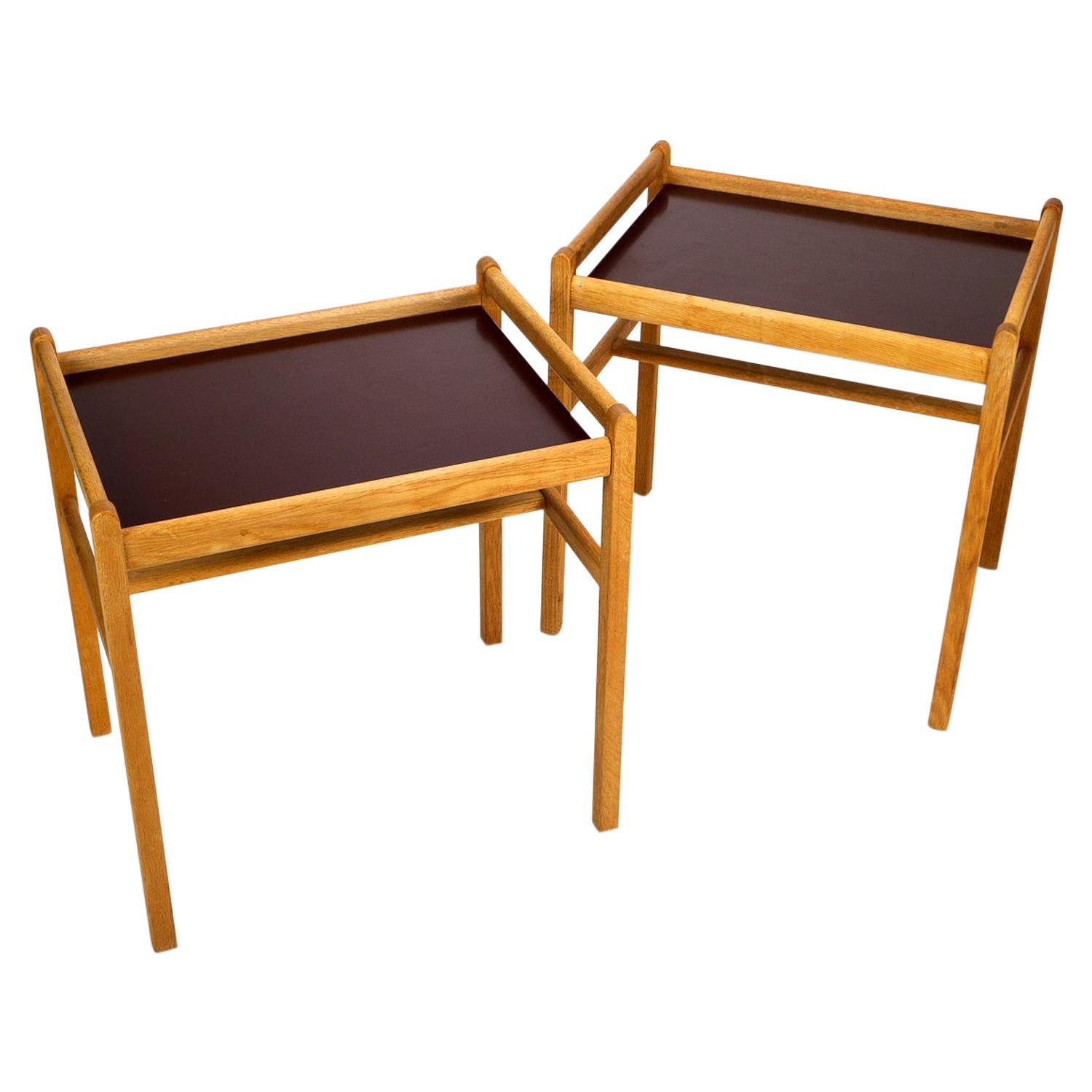 Pair of Model 5372 Oak Side Tables by Børge Mogensen, Denmark, 1950s For Sale