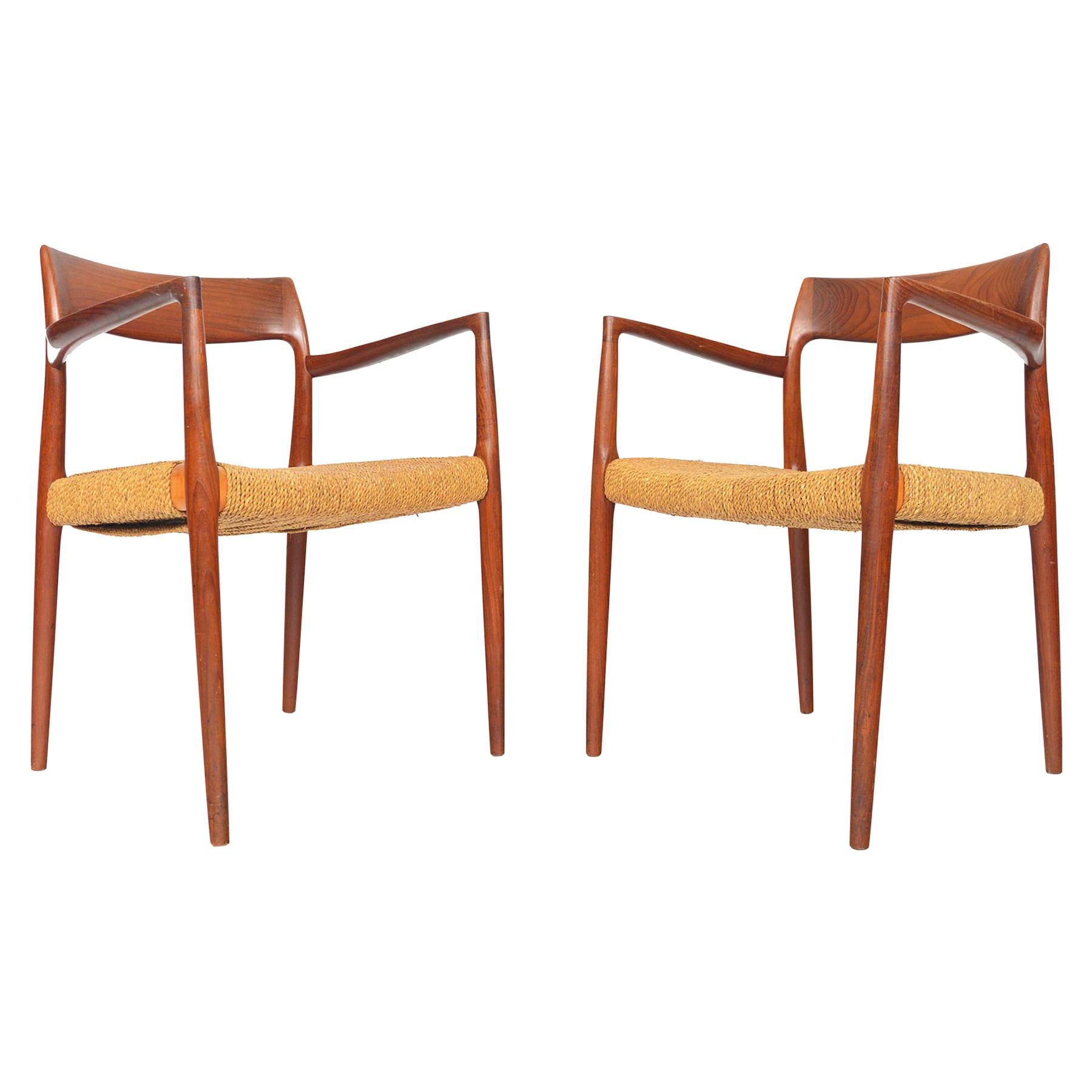 Pair of Model 57 Teak Armchairs by Niels Otto Moller