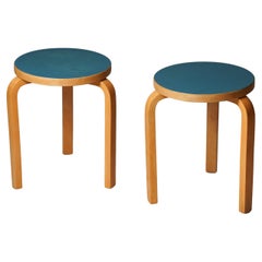 Retro Pair of Model 60 Stools, Alvar Aalto, Oy Huonekalu- ja Rakennustyötehdas, 1950s