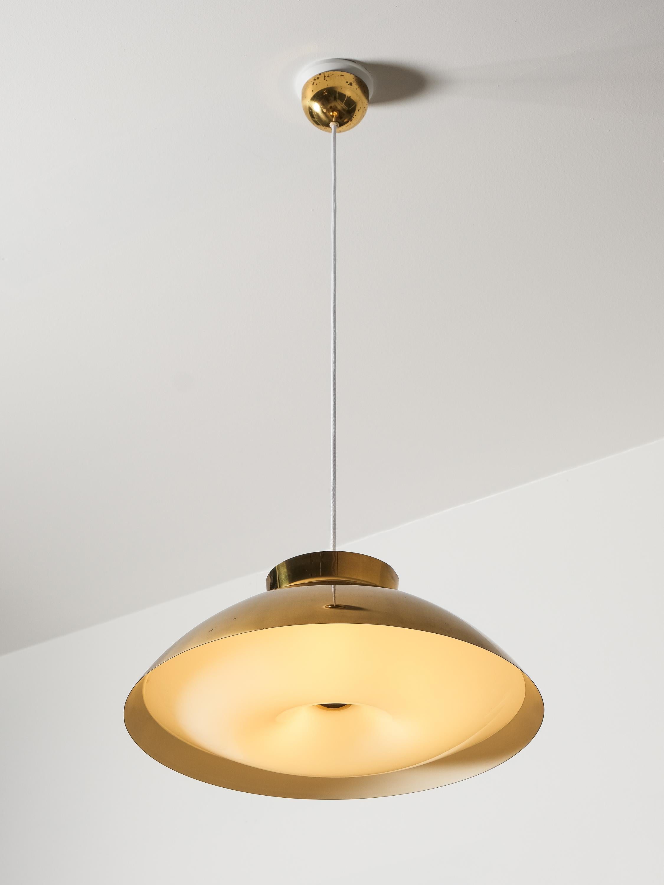 Pair of Model 61-368 Lisa Johansson-Pape Brass Pendants, Orno, Finland, 1950s For Sale 4