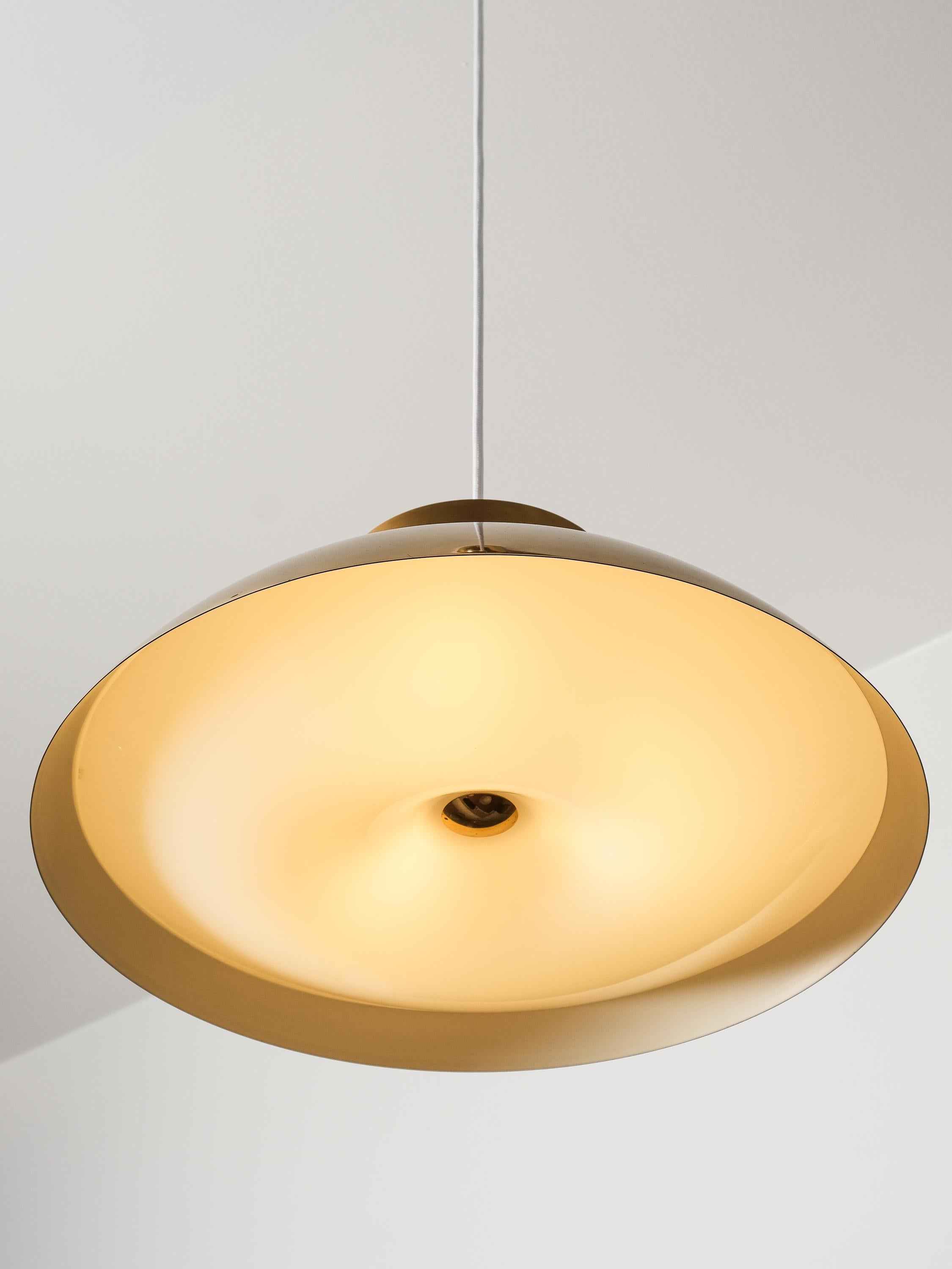 Pair of Model 61-368 Lisa Johansson-Pape Brass Pendants, Orno, Finland, 1950s For Sale 5