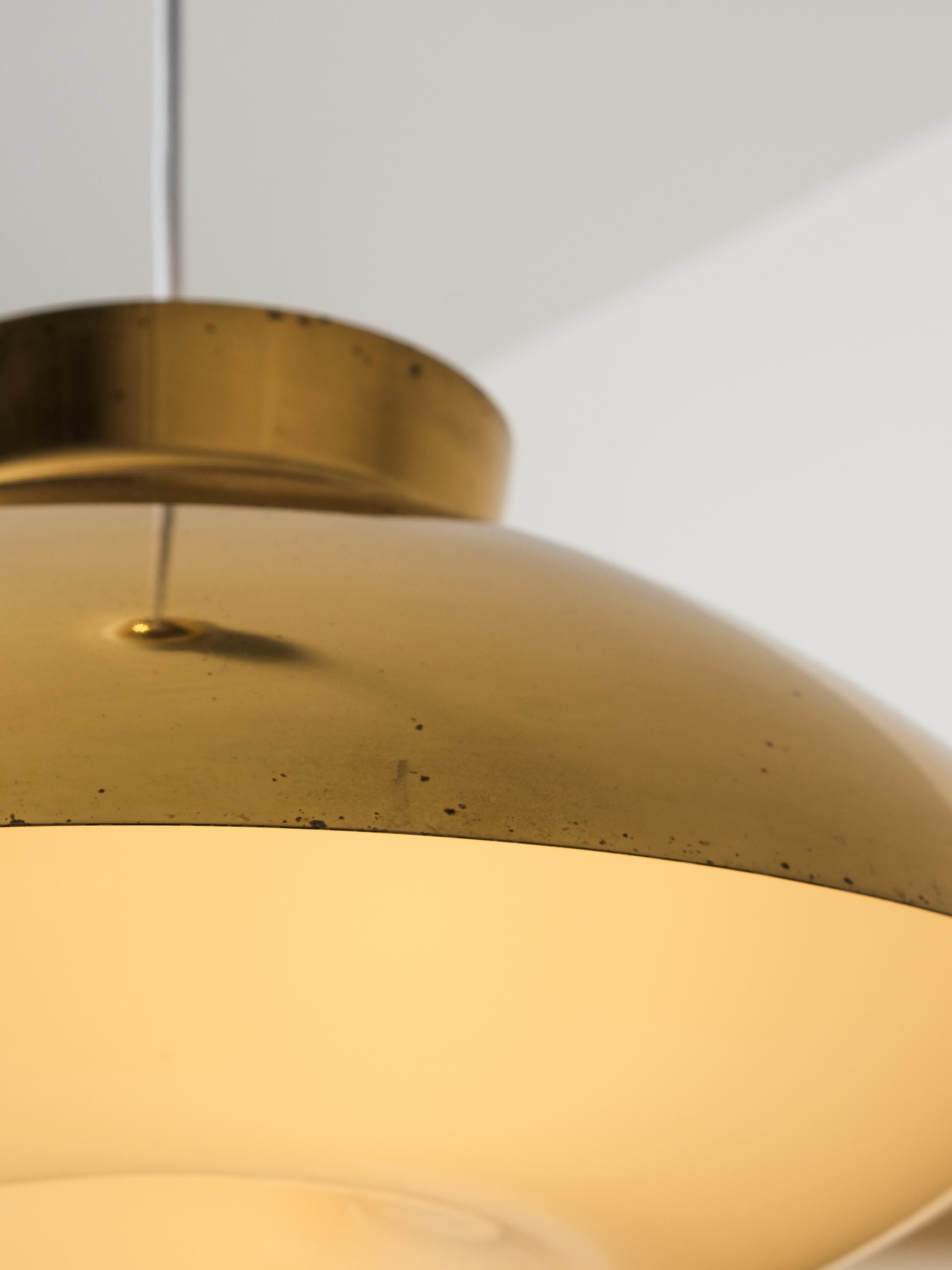 Pair of Model 61-368 Lisa Johansson-Pape Brass Pendants, Orno, Finland, 1950s For Sale 3