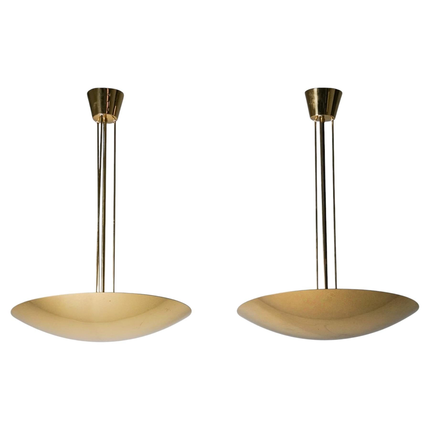 Pair of Model 7026 Brass Pendants, J.T. Kalmar, Austria, 1970/1980s