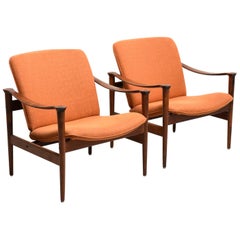 Pair of Model 711 Rosewood Armchairs by Fredrik A. Kayser, 1950s