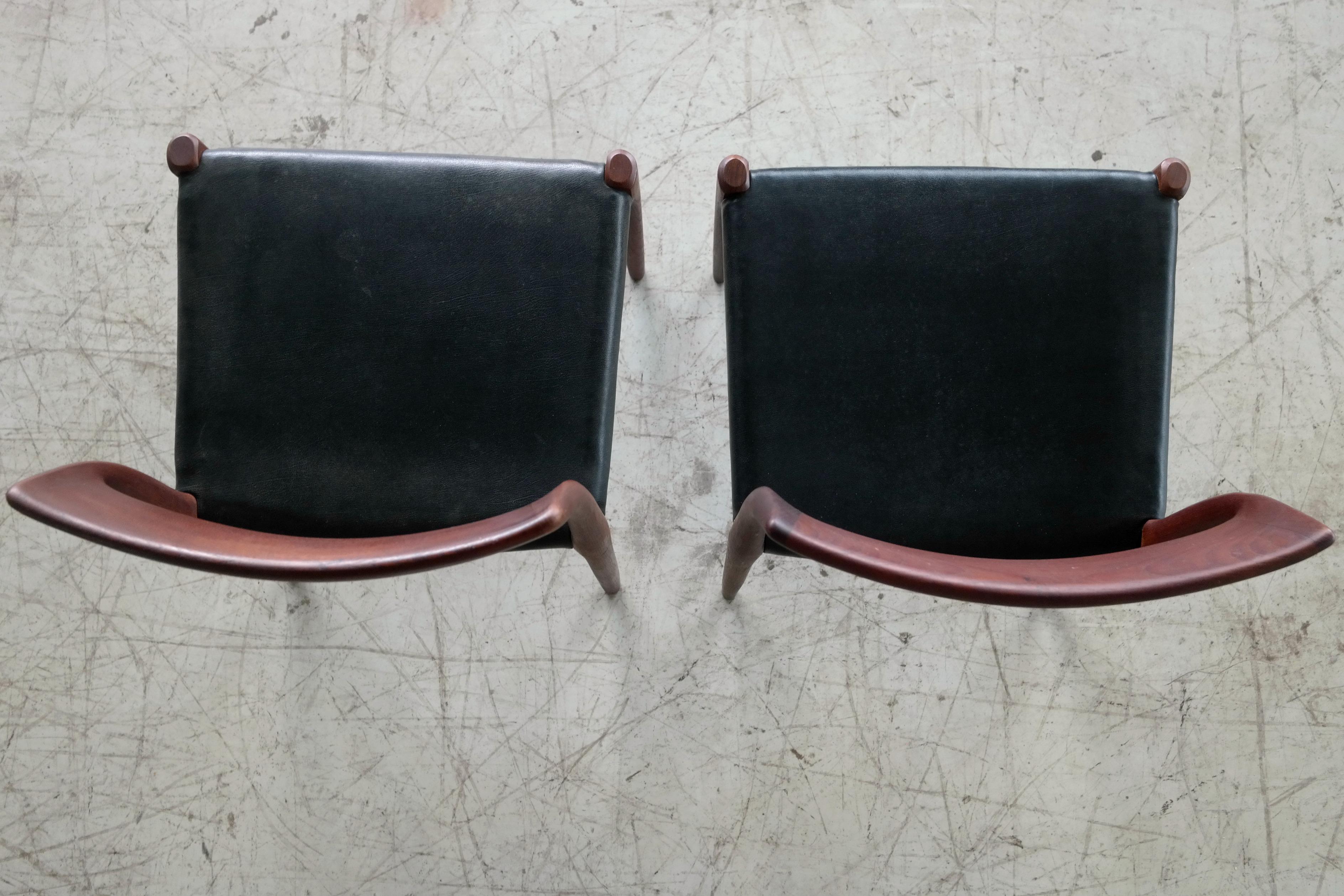 Pair of Model # 77 Teak Dining or Side Chairs by N.O. Møller, Denmark, 1959 7