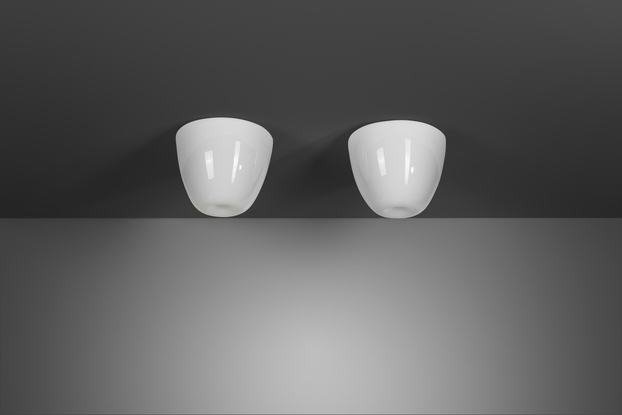 Milk Glass Pair of Model 