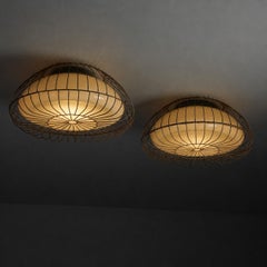 Coppia di lampade da incasso in vetro modello 82400, Gunnel Nyman, Taito Oy, anni '40