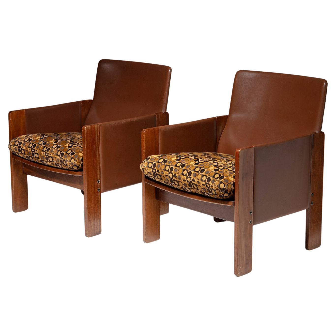 Pair of Model "917" Lounge Chairs by Tobia Scarpa for Cassina, Italy, 1960s
