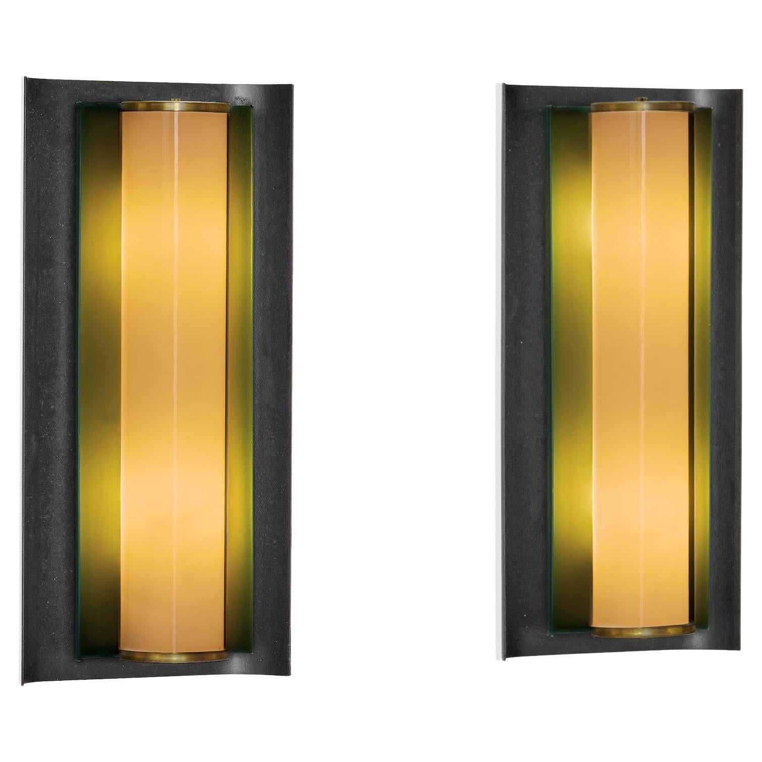 Pair of Model "A 4314" Wall Lamps by CeBe, Sweden 1940s For Sale