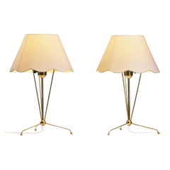 Pair of Model "B205" Brass Table Lamps by ASEA, Sweden 1950s