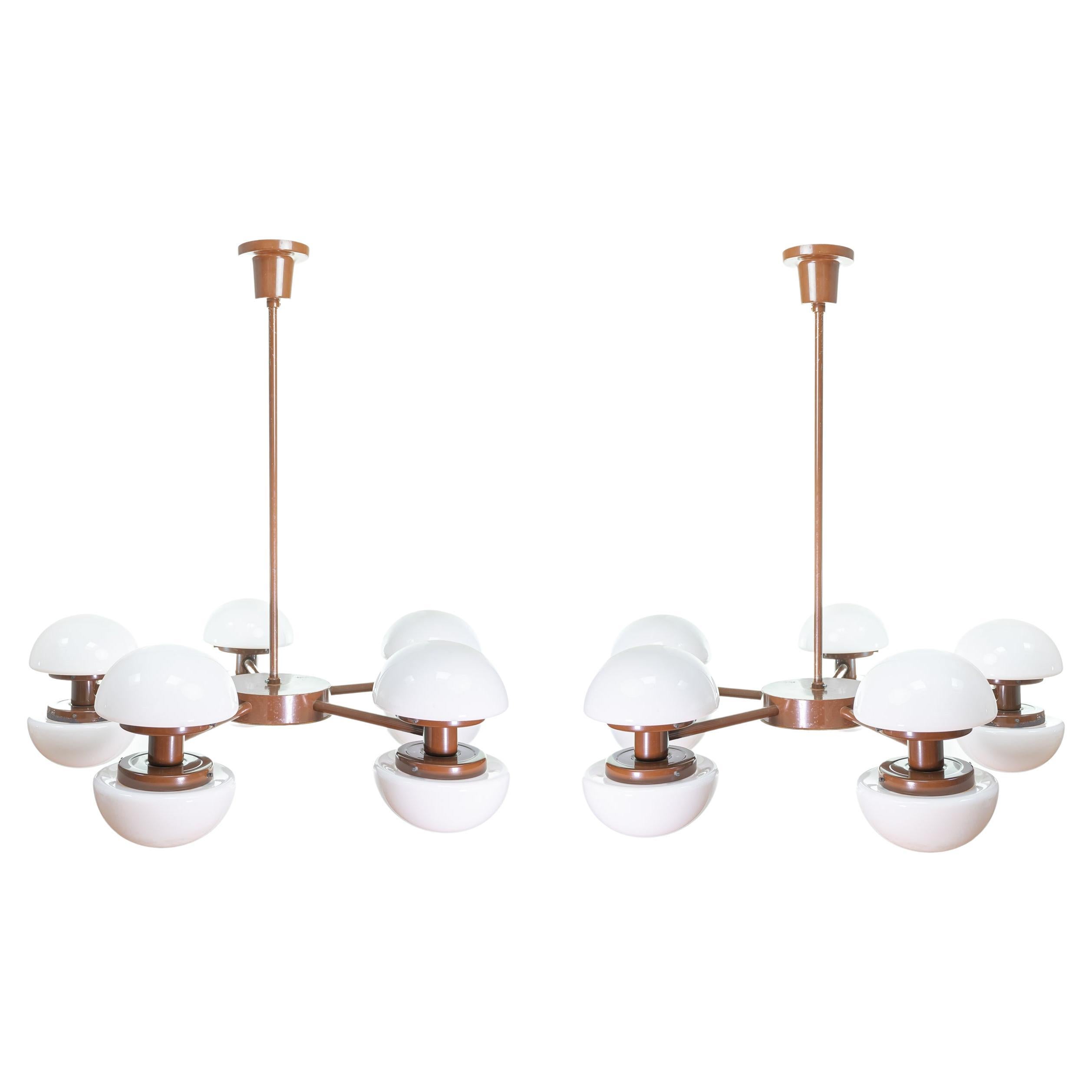 Pair of Model Bau Ceiling Lamps, Klaus Michalik, Orno, 1960s