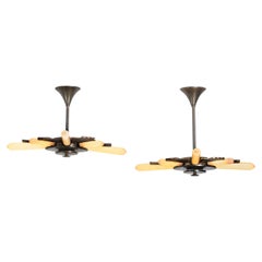 Pair of Model "E8655" Hanging Lamps by Fog & Mørup, Denmark ca 1940s