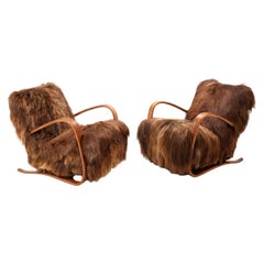 Pareja de Sillones Modelo H-269 de Jindřich Halabala En lana de oveja islandesa