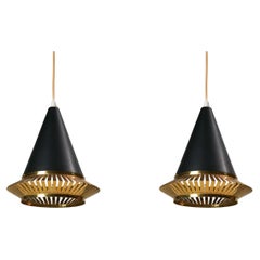 Pair of Model K 2-1 Pendants by Maria Lindeman for Idman Oy, 1950s