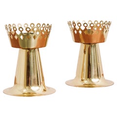 Pair of Model L159 Brass Candle Holders by Hans-Agne Jakobsson, 1960s