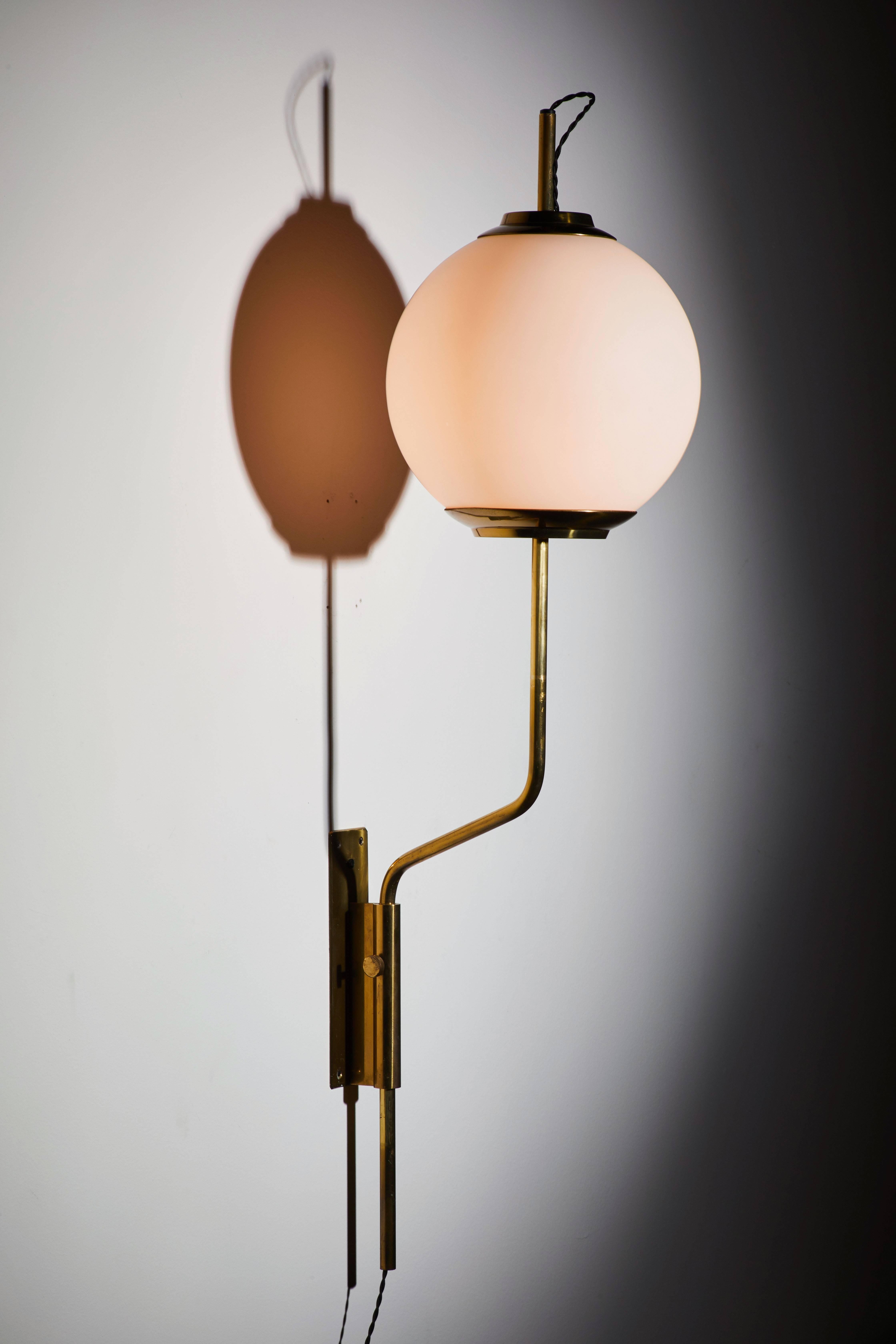 Mid-20th Century Pair of Model Lp11 Pallone Wall Lights by Luigi Caccia Dominioni for Azucena