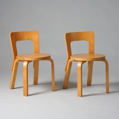 Pair of Model N65 Children's Chairs, Alvar Aalto, Artek, 1960s