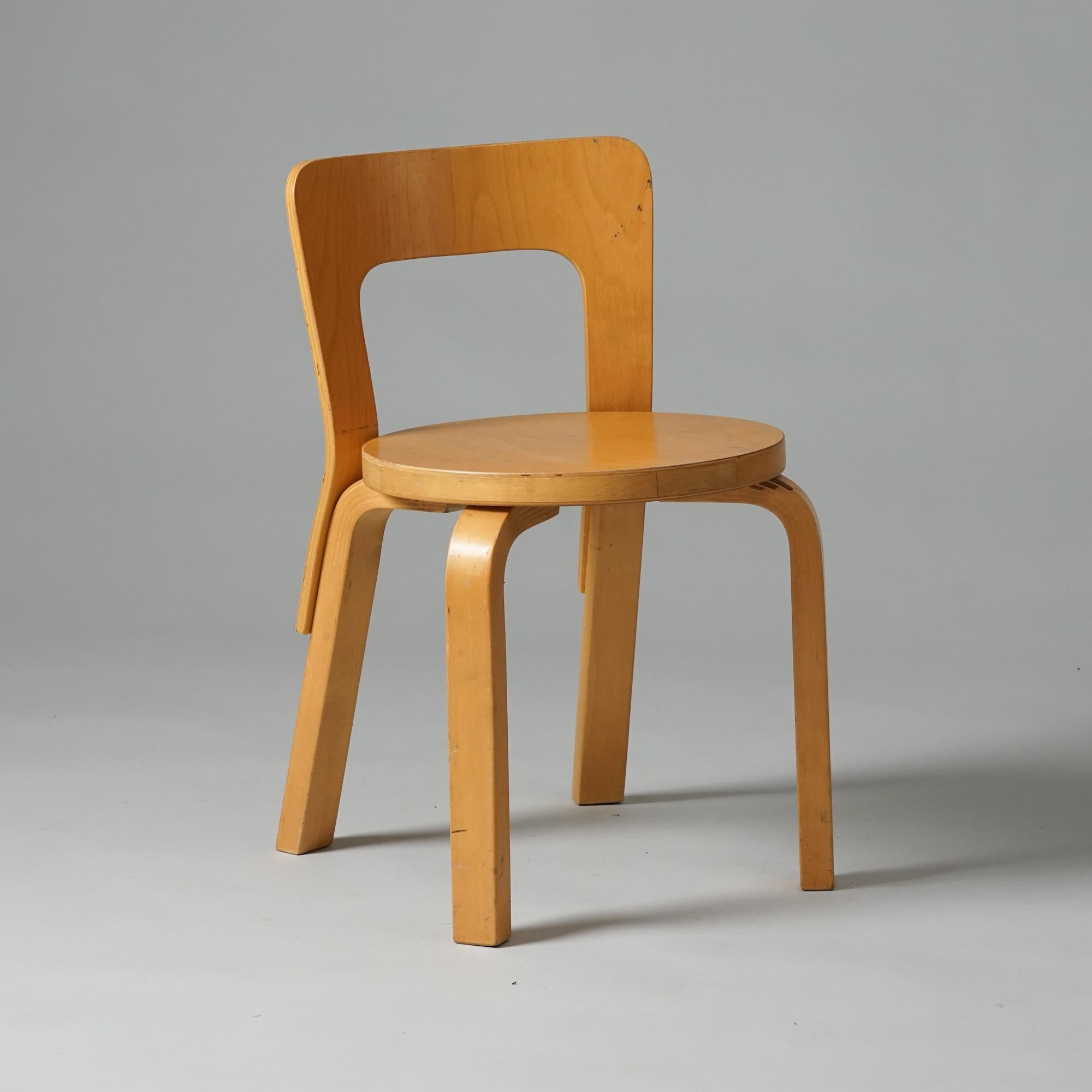 Finnish Pair of Model N65 Children's Chairs, Alvar Aalto, Artek, 1960s