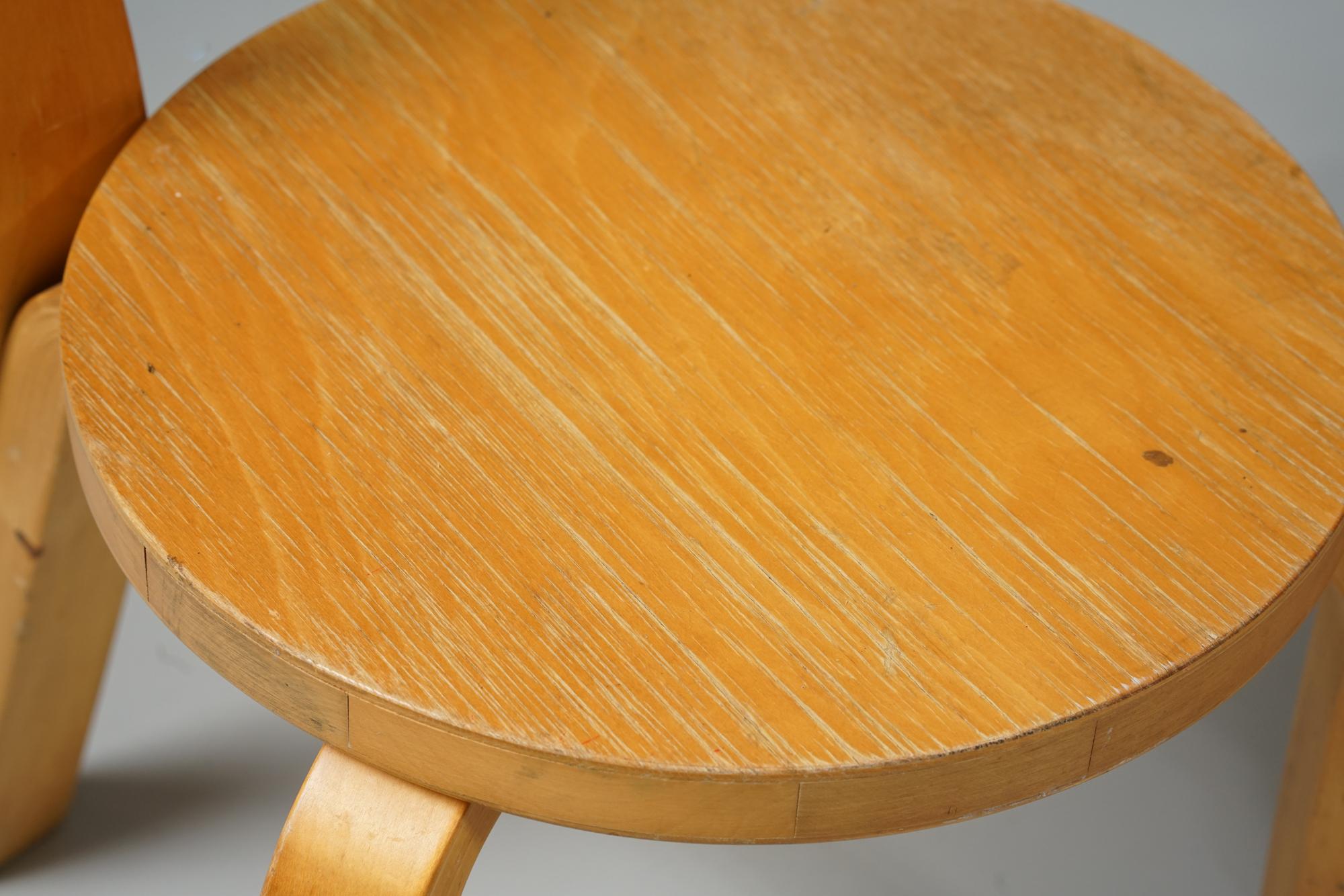 Birch Pair of Model N65 Children's Chairs, Alvar Aalto, Artek, 1960s