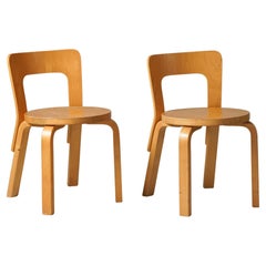 Pair of Model N65 Children's Chairs, Alvar Aalto, Artek, 1960s