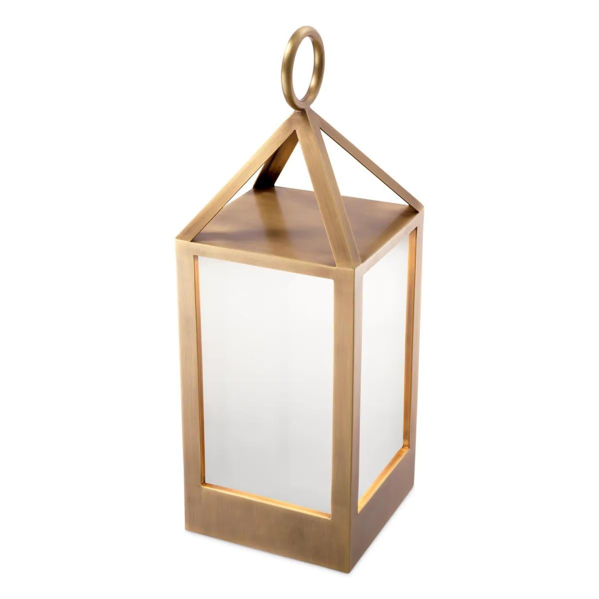 Paar Model No. Außenlampen, Messing antik, weißes Glas. im Zustand „Neu“ im Angebot in Saint-Ouen, FR