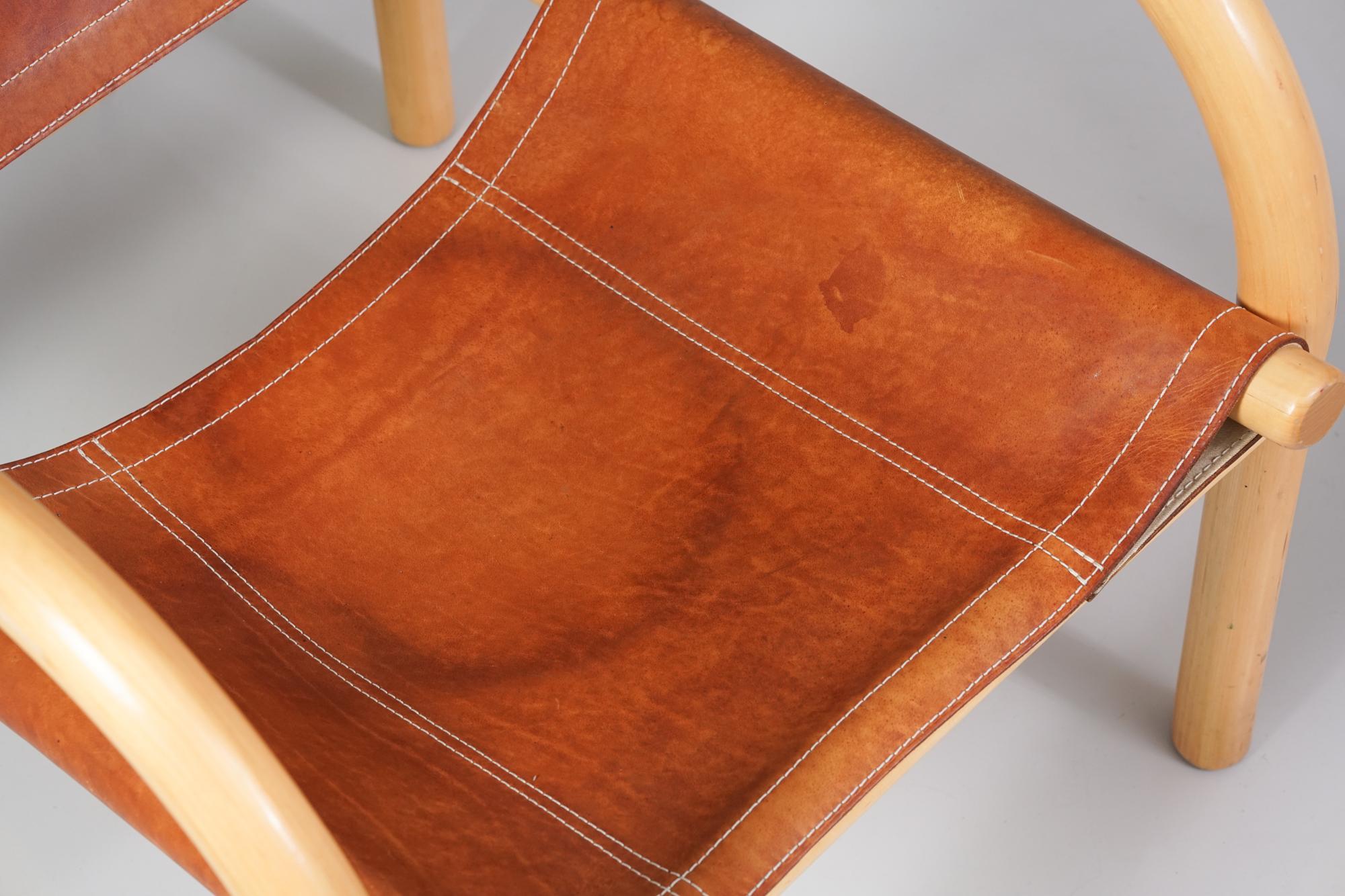 Late 20th Century Pair of Model Safari Lounge Chairs, Ben af Schultén, Artek, 1970s For Sale