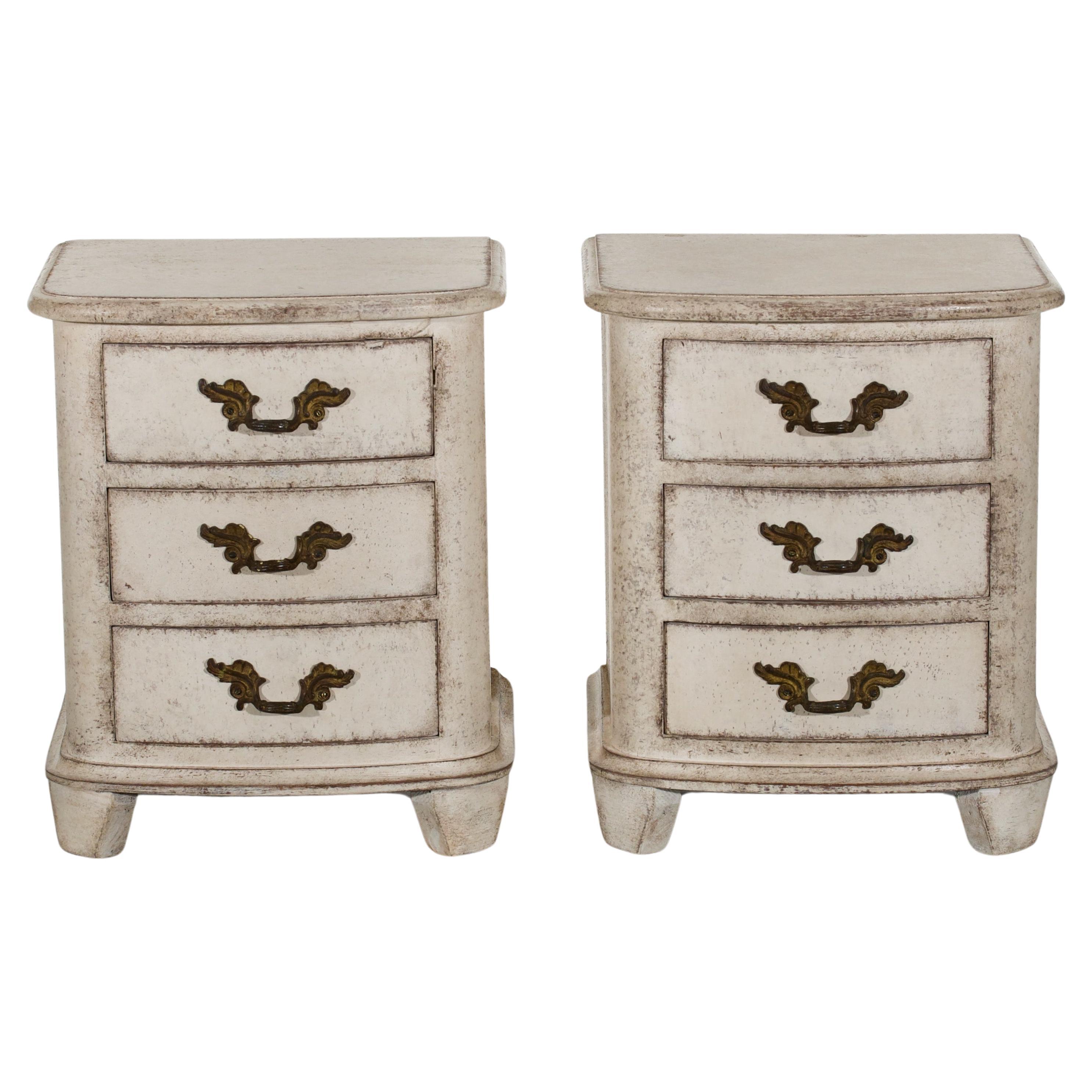Pair of model-sized chest with three drawers, 19th C. For Sale