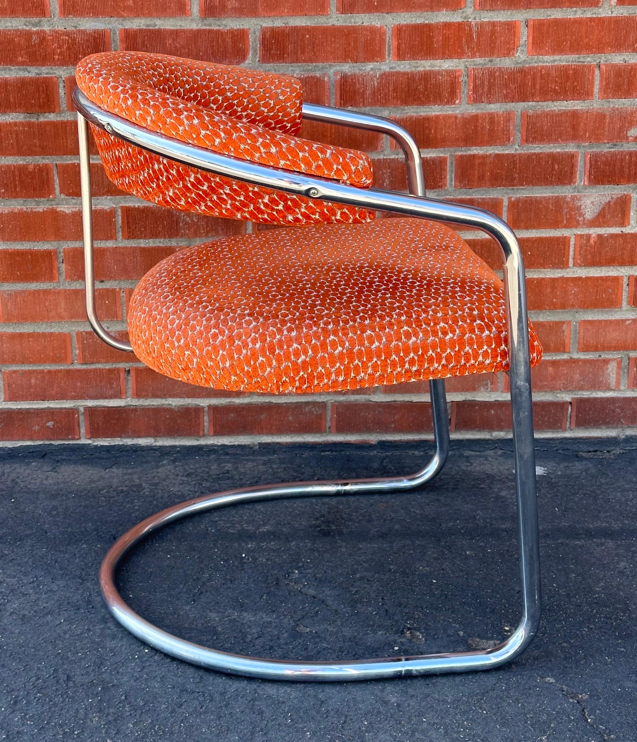 Pair of Model SS33 Chrome Bauhaus Style Arm Chairs by Anton Lorenz for Thonet For Sale 5