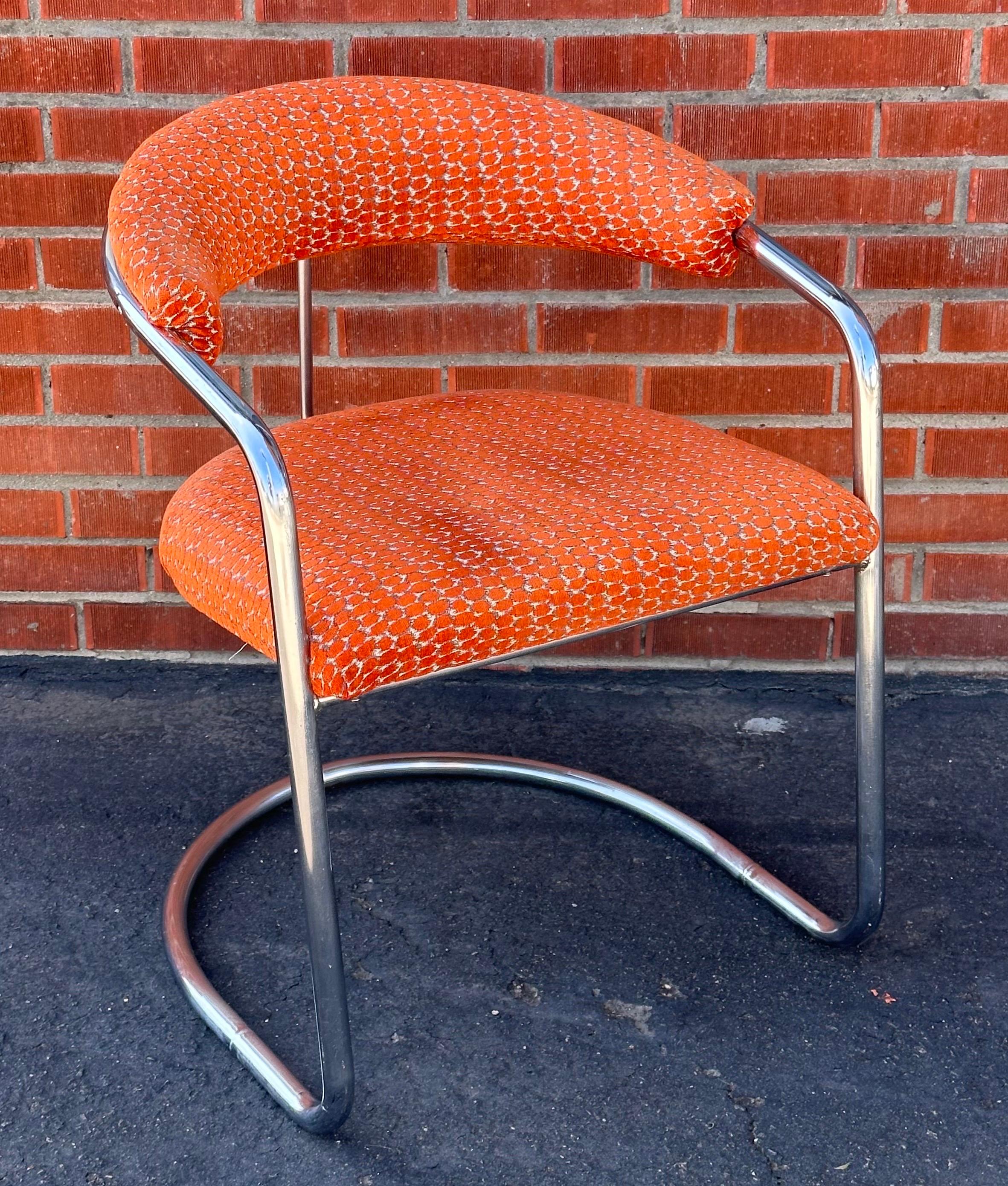 Pair of Model SS33 Chrome Bauhaus Style Arm Chairs by Anton Lorenz for Thonet For Sale 7