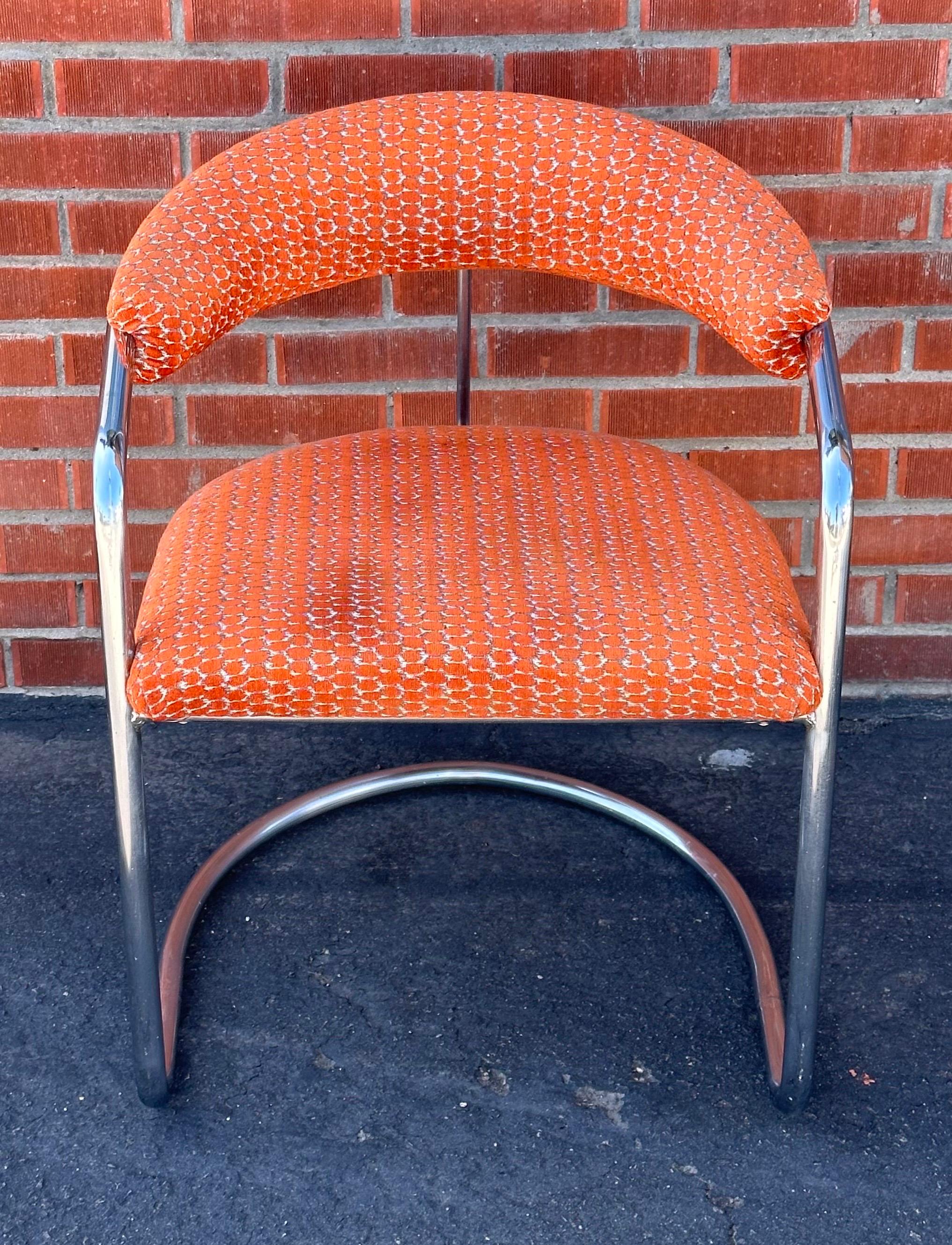 Pair of Model SS33 Chrome Bauhaus Style Arm Chairs by Anton Lorenz for Thonet For Sale 8