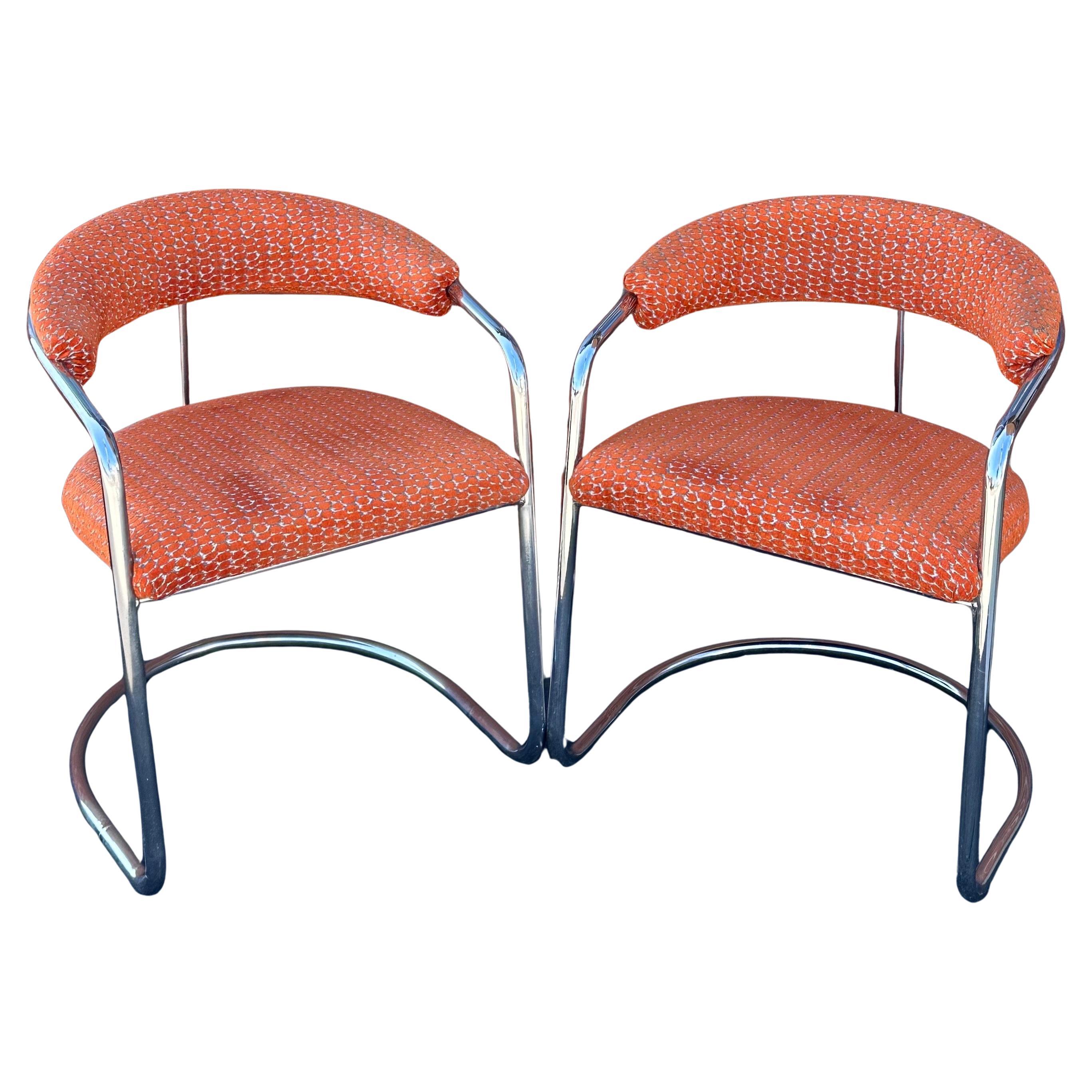 Pair of Model SS33 Chrome Bauhaus Style Arm Chairs by Anton Lorenz for Thonet For Sale 10
