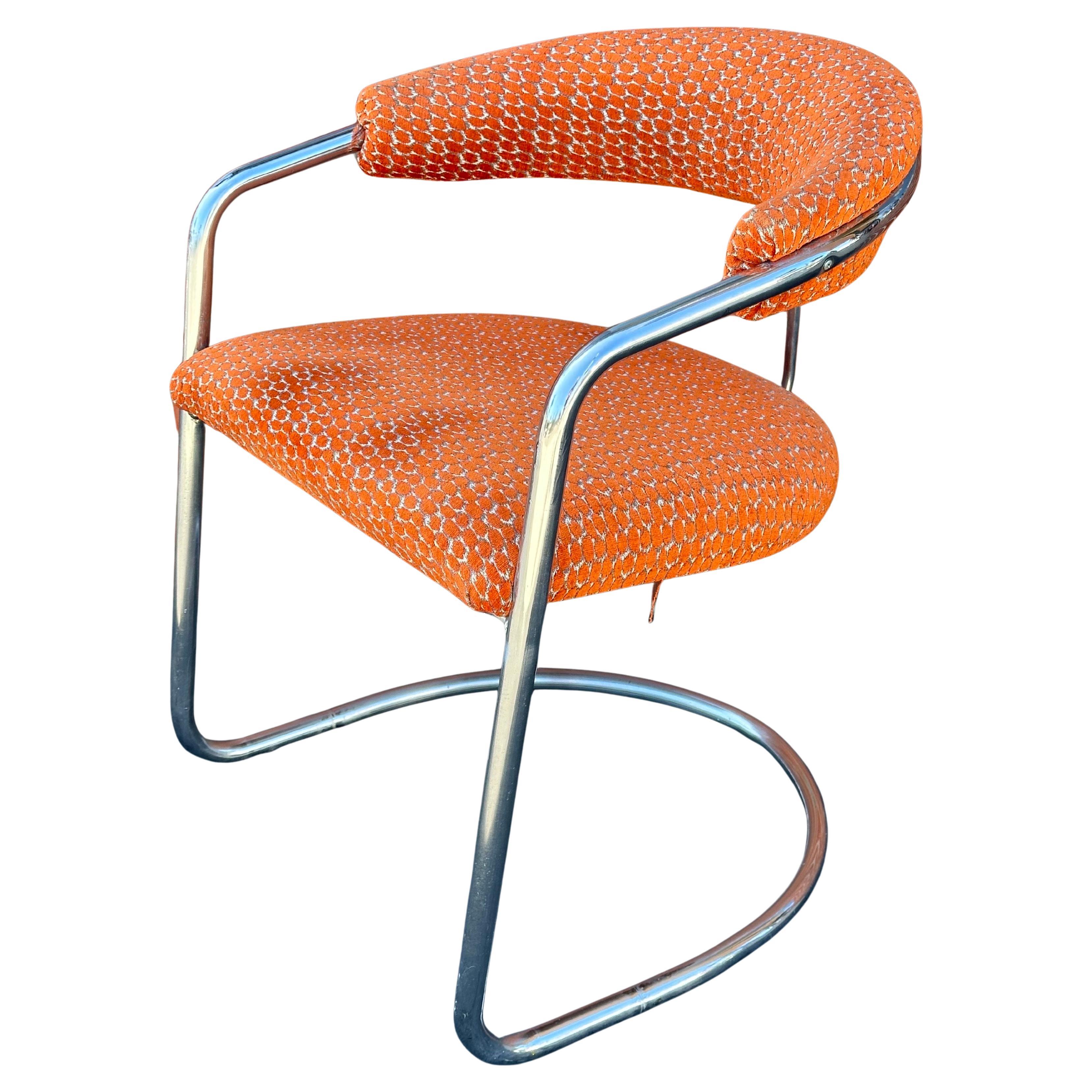 Italian Pair of Model SS33 Chrome Bauhaus Style Arm Chairs by Anton Lorenz for Thonet For Sale