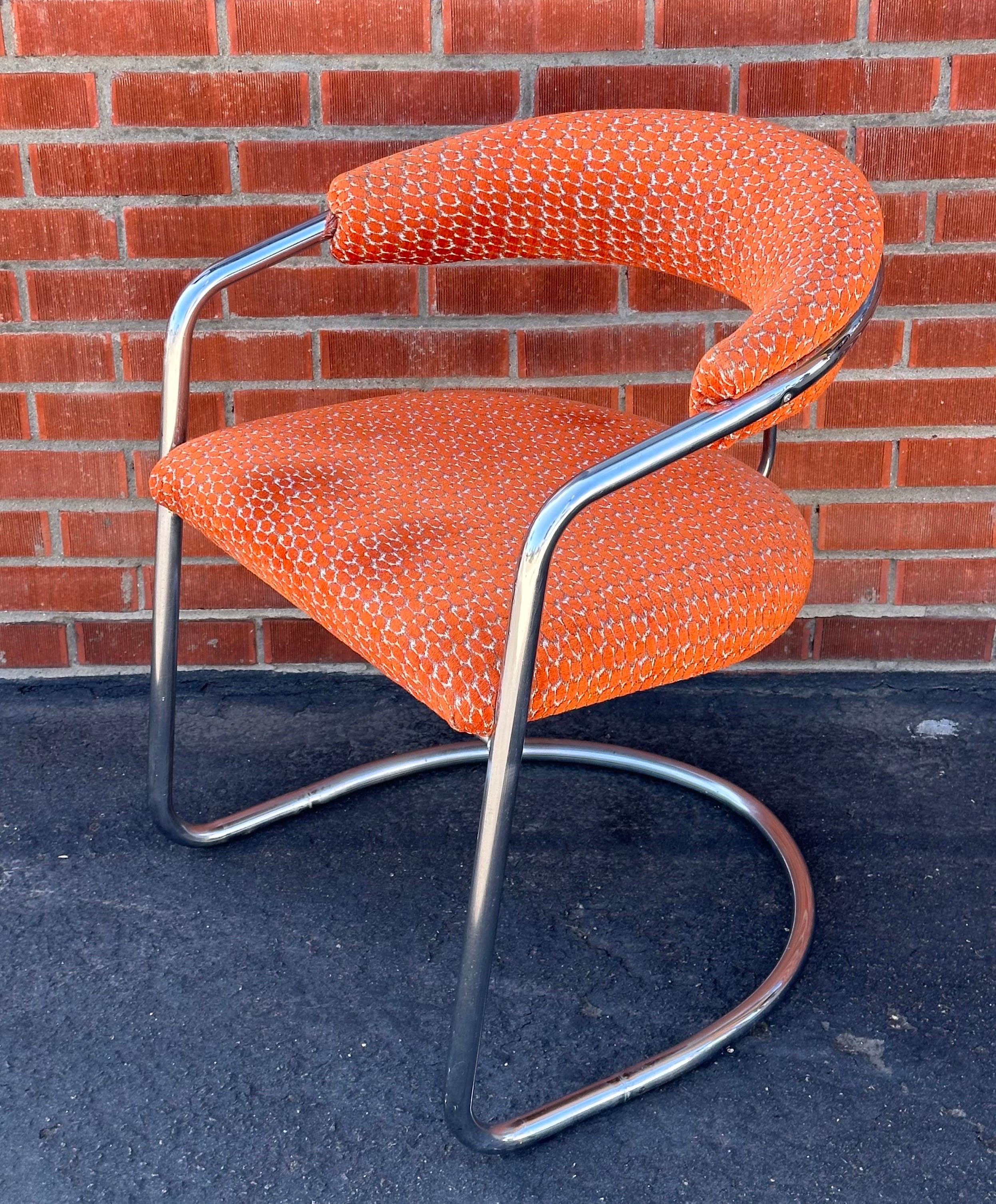 Pair of Model SS33 Chrome Bauhaus Style Arm Chairs by Anton Lorenz for Thonet For Sale 3