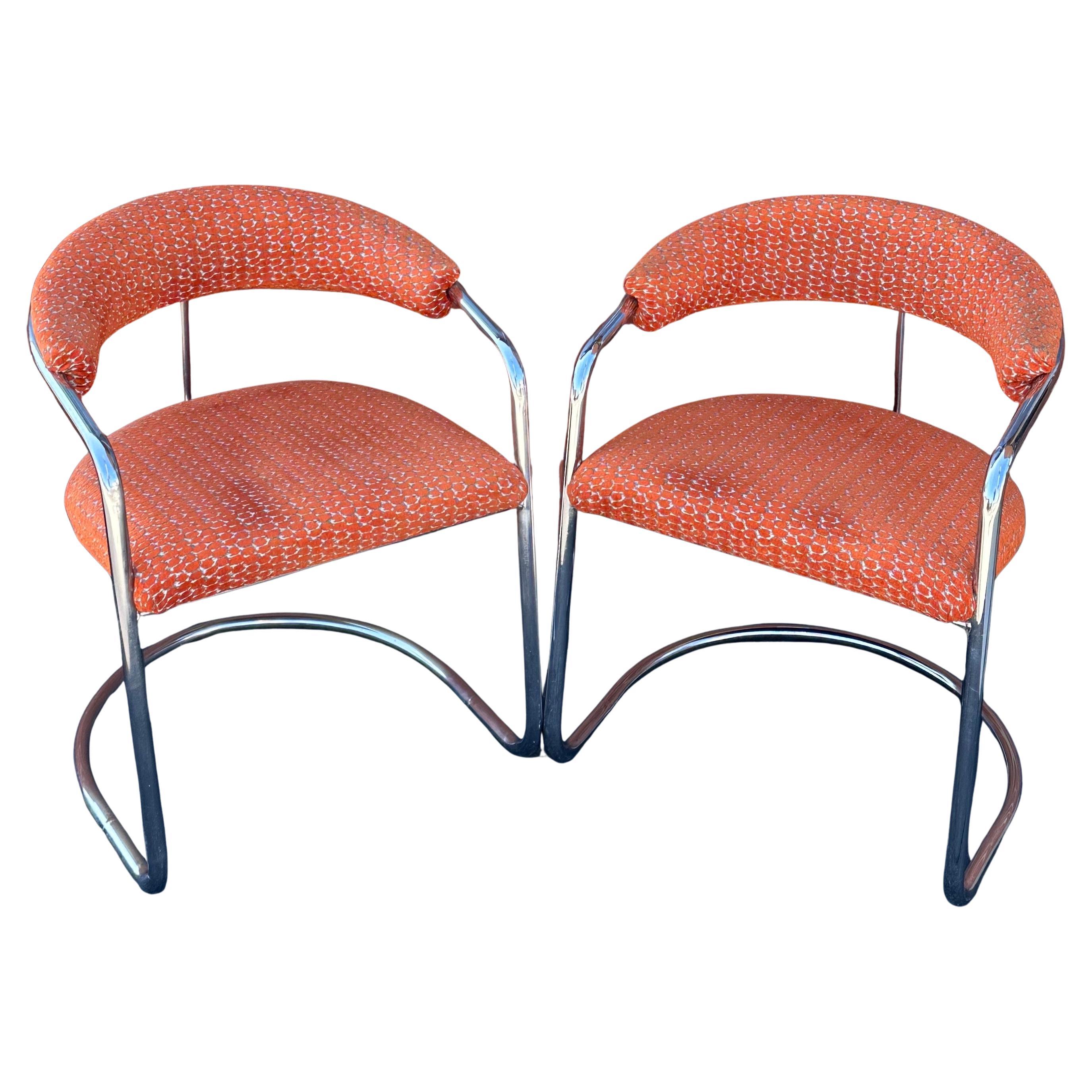 Paar verchromte Sessel Modell SS33 im Bauhaus-Stil von Anton Lorenz für Thonet